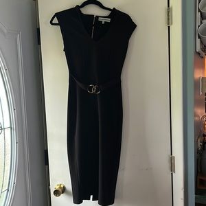 Black dress with belt